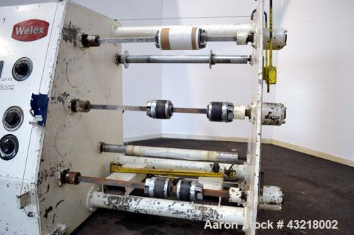 Used Welex 41’’ Wide Sheet Extrusion Downstream Consisting Of: (1) Welex 3 Roll sheet stack. (3) 41’’ wide x 12’’ diameter chrome plated cored rolls, driven by a 3hp DC gear motor. Approximate 17’ lo...