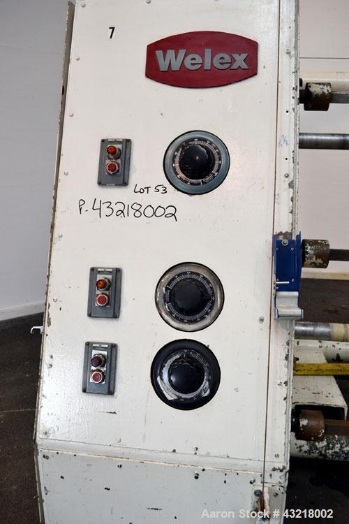 Used Welex 41’’ Wide Sheet Extrusion Downstream Consisting Of: (1) Welex 3 Roll sheet stack. (3) 41’’ wide x 12’’ diameter chrome plated cored rolls, driven by a 3hp DC gear motor. Approximate 17’ lo...