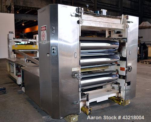 Used Welex 41’’ Wide Sheet Extrusion Line Consisting Of: (1) Welex 3-1/2’’ single screw extruder, approximate 30 to 1 L/R ratio. Electrically heated, water cooled with closed loop system with tank, p...