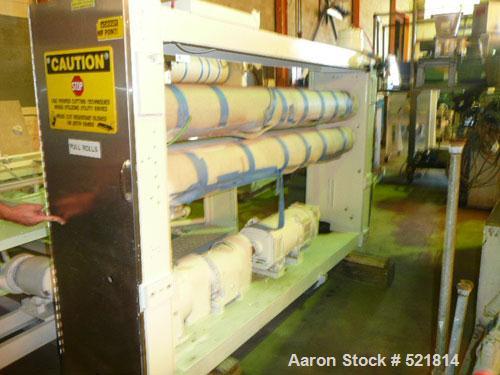 USED: 77" wide Welex sheet extrusion downstream consisting of the following: 18" O.D. x 77" wide 3 roll sheet extrusion stack consisting of (3) polished chrome rolls with (3) spare chrome rolls inclu...