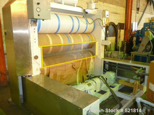 USED: 77" wide Welex sheet extrusion downstream consisting of the following: 18" O.D. x 77" wide 3 roll sheet extrusion stack consisting of (3) polished chrome rolls with (3) spare chrome rolls inclu...