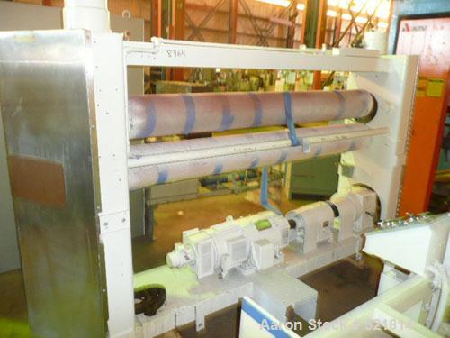 USED: 77" wide Welex sheet extrusion downstream consisting of the following: 18" O.D. x 77" wide 3 roll sheet extrusion stack consisting of (3) polished chrome rolls with (3) spare chrome rolls inclu...