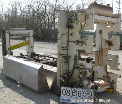 Used Welex Sheet Extrusion Downstream Stack. 3 rolls measure 18" diameter x 41" face width. Two chrome, one ceramic. Rolls are chain driven by a 5 HP DC drive. Pneumatically operated roll closure. Un...