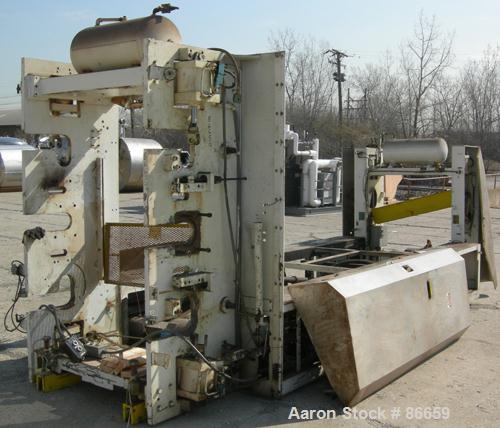 Used Welex Sheet Extrusion Downstream Stack. 3 rolls measure 18" diameter x 41" face width. Two chrome, one ceramic. Rolls are chain driven by a 5 HP DC drive. Pneumatically operated roll closure. Un...