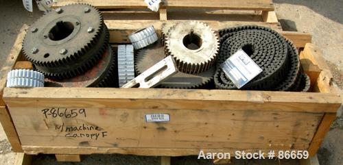 Used Welex Sheet Extrusion Downstream Stack. 3 rolls measure 18" diameter x 41" face width. Two chrome, one ceramic. Rolls are chain driven by a 5 HP DC drive. Pneumatically operated roll closure. Un...