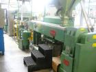 Unused-890 mm wide Welex Coextrusion sheet line. 90 mm main extruder, 50 mm coextruder, 890 x 300 mm rolls, pump group, haul off, 2 station winder, 1990. 90 mm Welex single screw extruder, 30D vented...