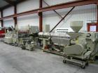 Used 1200mm (3.9’) Amut Sheet Line; 90mm (3.5’’) 32:1 l/d single screw extruder, 117 kW (156 hp) motor, electrically heated, air cooled barrel with Dynisco gear pump, 2 roll haul off, twin winder.
