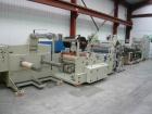 Used 1200mm (3.9’) Amut Sheet Line; 90mm (3.5’’) 32:1 l/d single screw extruder, 117 kW (156 hp) motor, electrically heated, air cooled barrel with Dynisco gear pump, 2 roll haul off, twin winder.