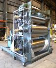 Used Crown Sheet Take Off System Consisting Of: (1) Crown 3 roll vertical down sheet stack. (2) 32'' Diameter x 60'' wide chrome plated cored rolls, (1) 18'' diameter x 60'' wide chrome plated cored ...