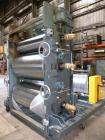 Used Crown Sheet Take Off System Consisting Of: (1) Crown 3 roll vertical down sheet stack. (2) 32'' Diameter x 60'' wide chrome plated cored rolls, (1) 18'' diameter x 60'' wide chrome plated cored ...