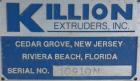  Killion 2-1/2'' single screw extruder, model KN250, approximately 10 to 1 L/D ratio. Electrically heated, air cooled 3 zone...
