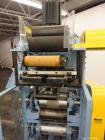 Used Killion 3 roll sheet stack with (3) top mounted pull rolls, (1) 4-1/2'' diameter x 10'' wide rubber roll, and (2) 4'' diameter x 10'' wide adhesive rolls, driven by a 1/4 hp DC gear motor, (3) m...