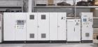 Used OMV Sheet Extrusion Line Consisting Of: (1) OMV 80mm (3.14”) single screw extruder, model D80AR+GP+CAL/TRA, approximate 32 to 1 L/D ratio. Electrically heated, water cooled 6 zone non-vented bar...
