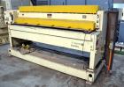 Used PTI Model J842440 Chrome Roll Sheet Take-Off. J-Stack design. 84” Wide, (3) chrome rolls, lower roll 24” diameter, center and top roll are 40” diameter. Each roll driven by a 3hp, 3/60/230/460 v...