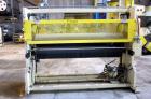 Used PTI Model J842440 Chrome Roll Sheet Take-Off. J-Stack design. 84” Wide, (3) chrome rolls, lower roll 24” diameter, center and top roll are 40” diameter. Each roll driven by a 3hp, 3/60/230/460 v...
