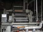Used Sumitomo Heavy Industries EC 075-T Tandem Extrusion Coating Line, laminator for producing laminated foil for tubes for cosmetic production. Capable of producing ABL foil from 5 layer film with a...