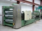 Used-1350mm wide Welex coextrusion sheet extrusion line. 90mm + 50mm extruders, flex lip die, 1350mm x 450mm 3 roll stack, d...