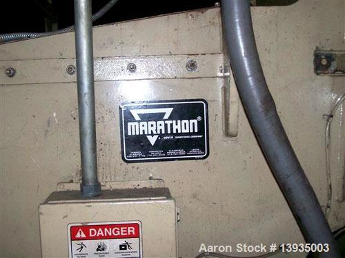 Unused-Marathon Shredder, Model SS-52-100, Single Shaft Shredder. 51” x 58” throat size opening, hydraulic feed, 100 horsepower, Allen Bradley controls, includes conveyor. Mfg 2003.