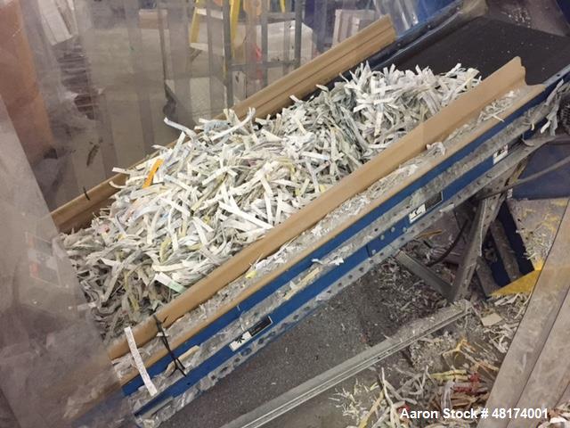 Used Allegheny Paper Shredder, Model 16-150C. 7 1/2 hp, capacity 140-150. Input speed 49'/15 meters per min. 16" wide feed opening, 16" wide cutting assembly. 1/2" clearance cutting assembly. Cutters...