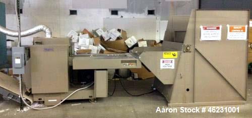 Used Allegheny Paper Shredder, Model 20-350C. 40 Hp, input speed 125 feet per min. 20" Feed opening, 20" cutting assembly. 1 3/4" Clearance for cutting assembly. 10.75" Diameter cutter, 1/2" shred wi...