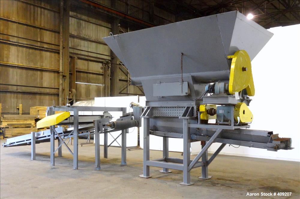 Used Dual Rotor Shredder, Carbon Steel. Approximate chamber 60" x 18".