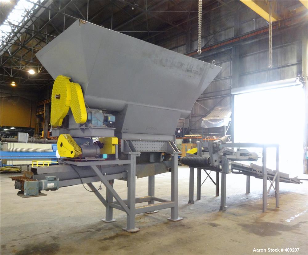 Used Dual Rotor Shredder, Carbon Steel. Approximate chamber 60" x 18".