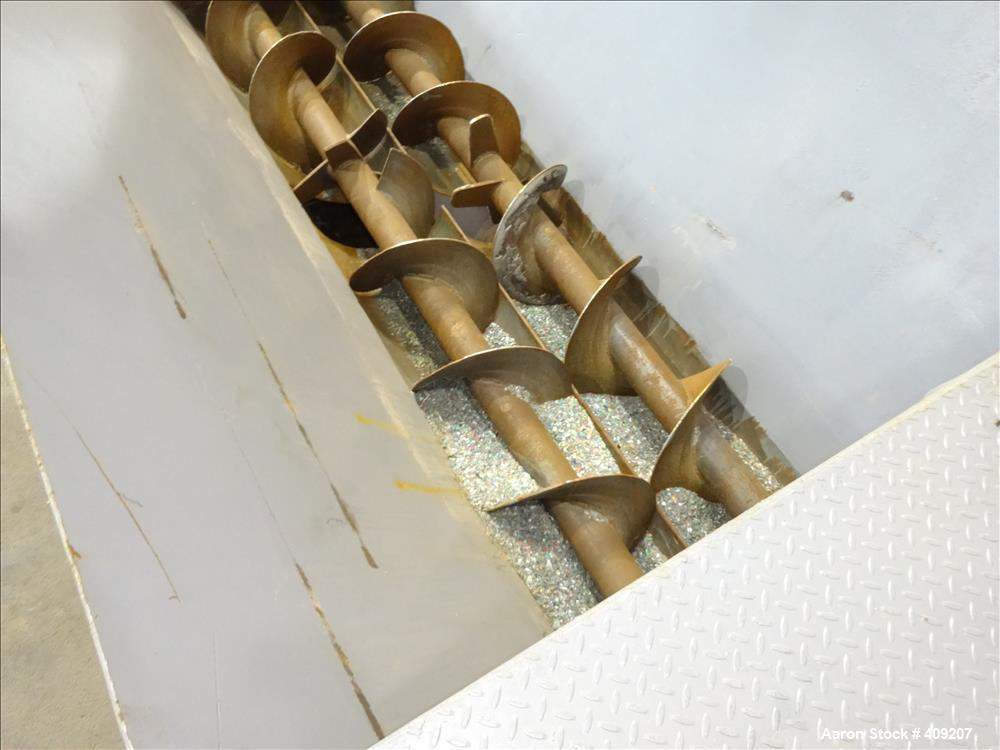 Used Dual Rotor Shredder, Carbon Steel. Approximate chamber 60" x 18".