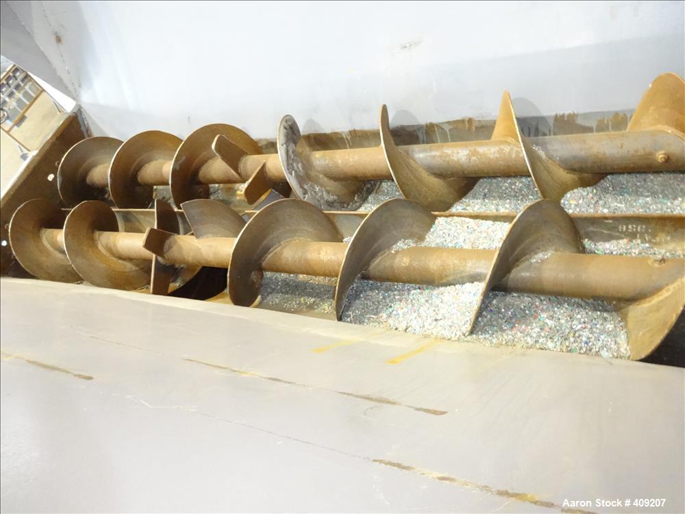 Used Dual Rotor Shredder, Carbon Steel. Approximate chamber 60" x 18".