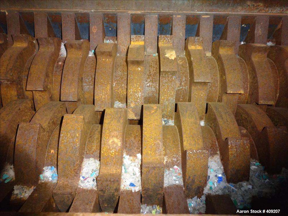 Used Dual Rotor Shredder, Carbon Steel. Approximate chamber 60" x 18".
