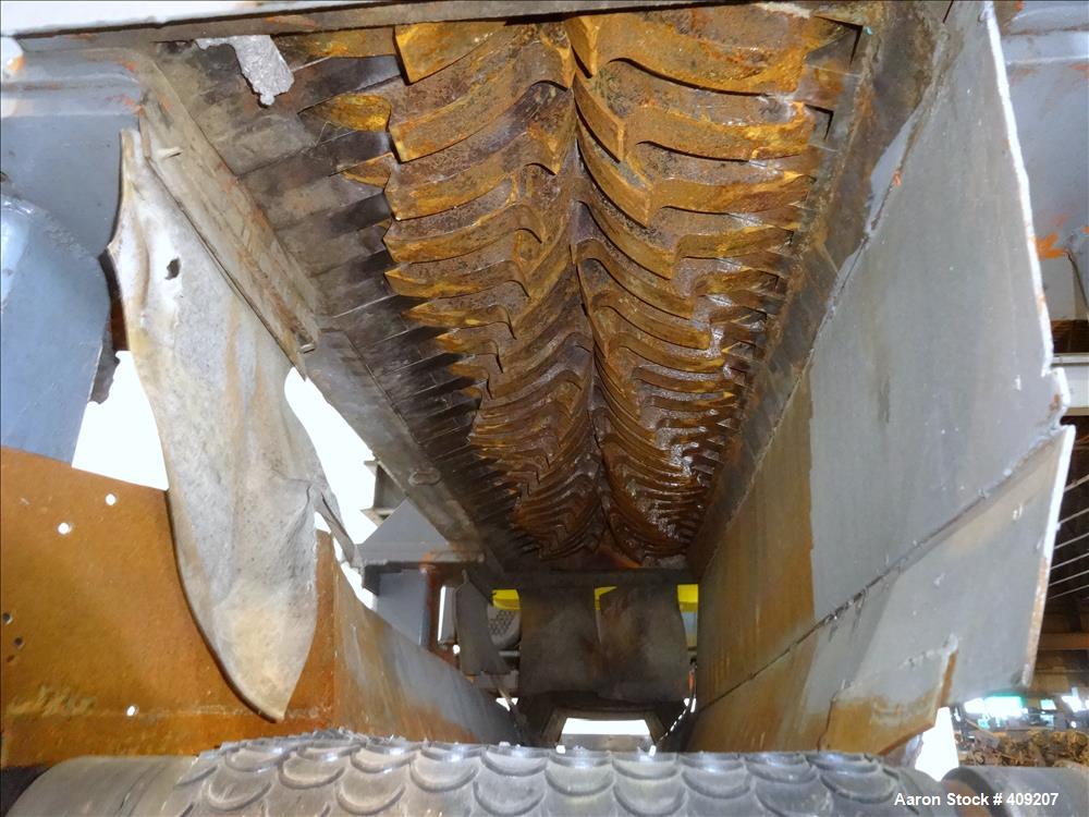 Used Dual Rotor Shredder, Carbon Steel. Approximate chamber 60" x 18".