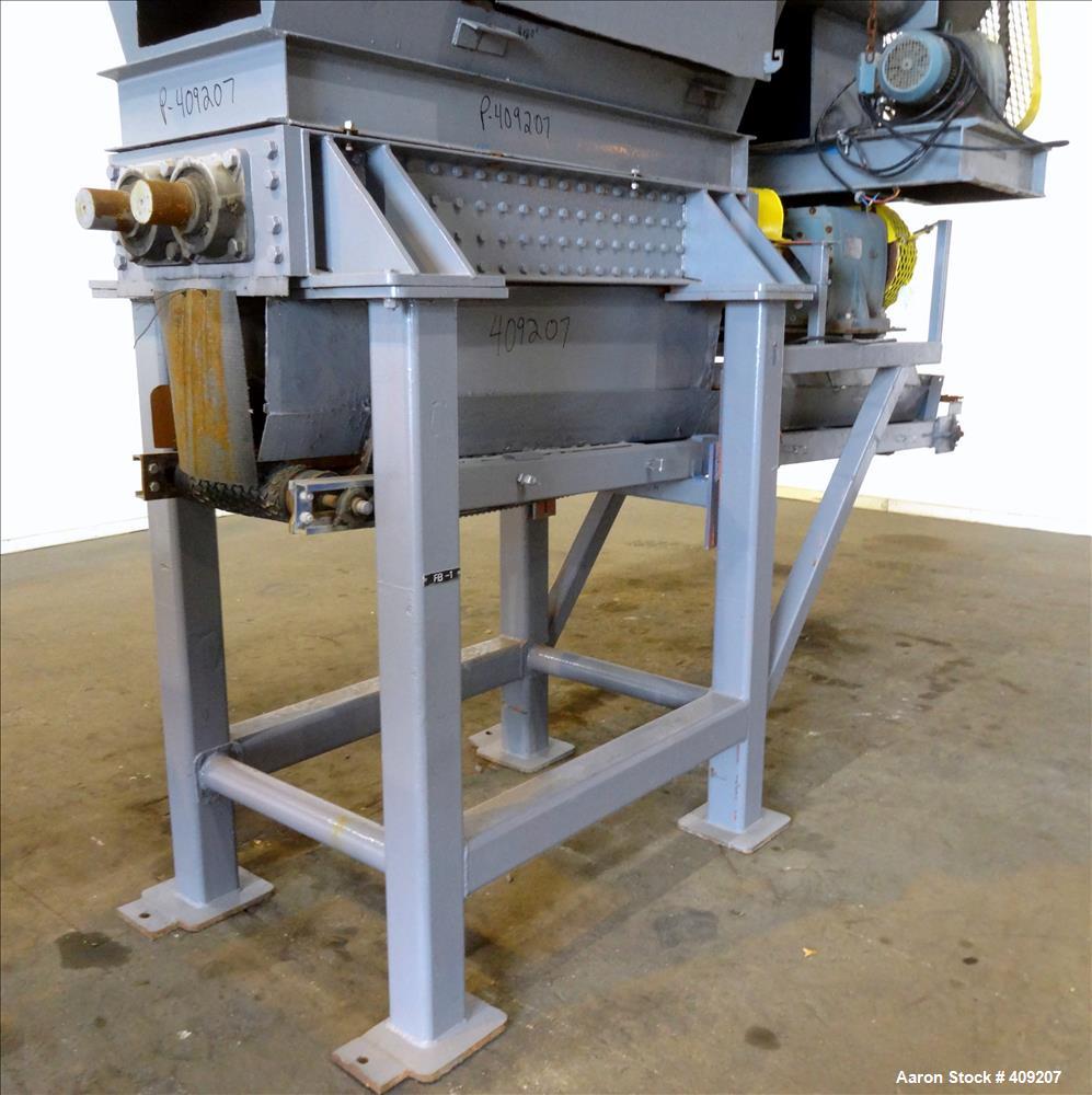 Used Dual Rotor Shredder, Carbon Steel. Approximate chamber 60" x 18".