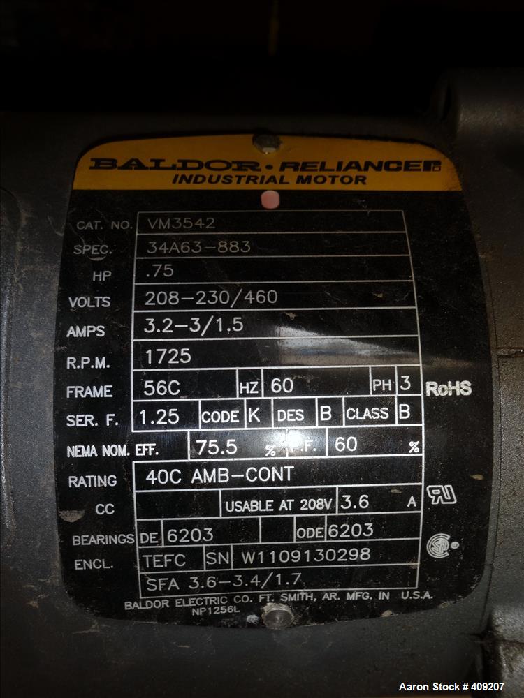 Used Dual Rotor Shredder, Carbon Steel. Approximate chamber 60" x 18".