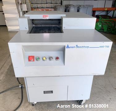 Used Ameri-Shred Corp. AMS-750 Strip Cut Conveyor-Fed Industrial Paper Shredder