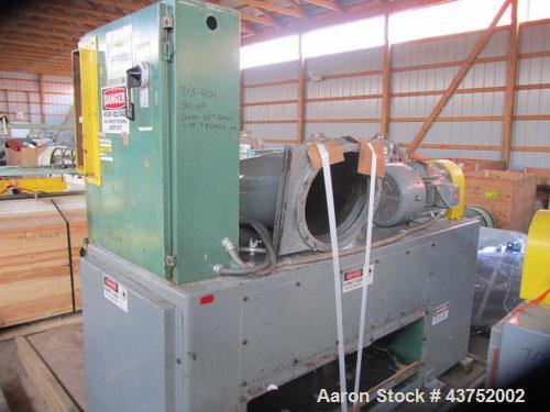 Used Bloapco 48" Triple Shaft Paper Shredder, Model 3CAXS-3048P. 9 Blade rotor driven by a 30 HP motor. 24" Feed, can be opened to 46". Approximate capacity 3,000 lbs per hour. Last used on paper sto...