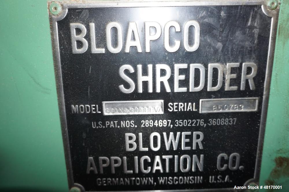 Used- Bloapco 58" Baler with Selco Shredder Combo Set. Baler, Model: 3 CAXS-3058BVA, 30 hp. Shredder, Model: HSO-128-A, 28" ...
