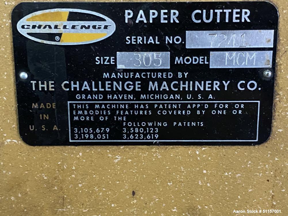 Used Challenge Champion Hydraulic Paper Cutter