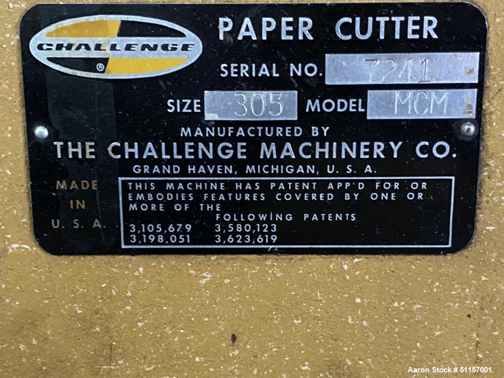 Used- Challenge Champion Hydraulic Paper Cutter