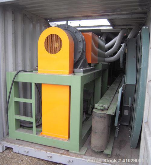 Used Chung Shun Industrial Shredder Line consisting of: (1) 40' sea container containing (1) Tung Shun crusher/shredder. Approximately 27 5/8'' x 35 1/2'' feed throat with hopper, 4'' thick hook kniv...