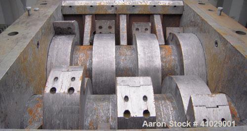 Used Chung Shun Industrial Shredder Line consisting of: (1) 40' sea container containing (1) Tung Shun crusher/shredder. Approximately 27 5/8'' x 35 1/2'' feed throat with hopper, 4'' thick hook kniv...