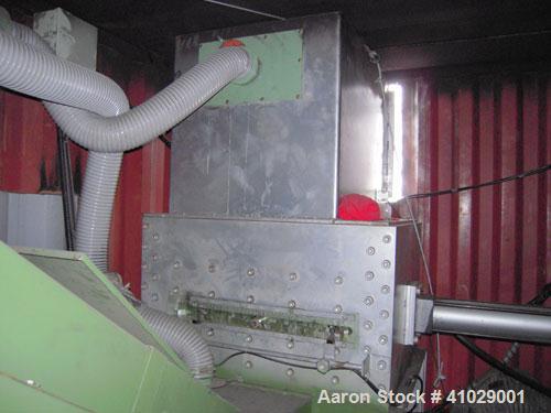 Used Chung Shun Industrial Shredder Line consisting of: (1) 40' sea container containing (1) Tung Shun crusher/shredder. Approximately 27 5/8'' x 35 1/2'' feed throat with hopper, 4'' thick hook kniv...