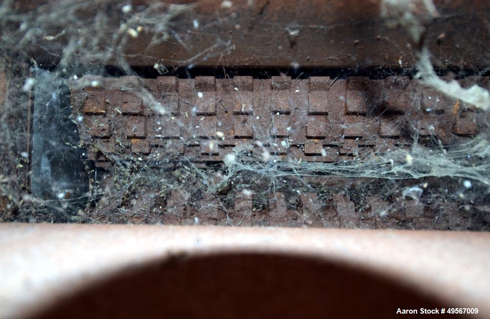 Used Hosokawa Polymer Systems Twin Shaft Crusher, Model HPS 2218. (1) Carbon steel rotors approximate 6" diameter x 18" wide. Front rotor driven by a 15hp, 3/60/230/460 volt, 1750 rpm gear motor, rat...