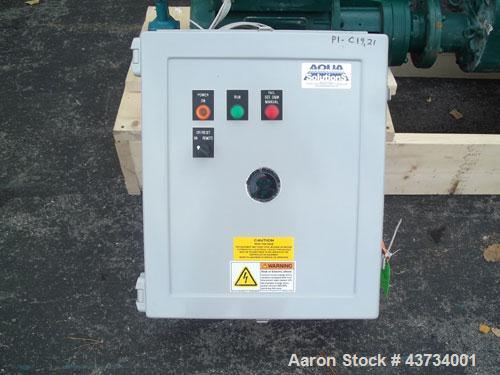 Used JWC International Muffin Monster Grinder, Model 30004T-1208. Flow rate 800 gallons per minute, 8" pipeline size, 1.60 psi pressure drop, 90 psi max pressure, 570 lbs. 5HP, 230 volt, single-phase.