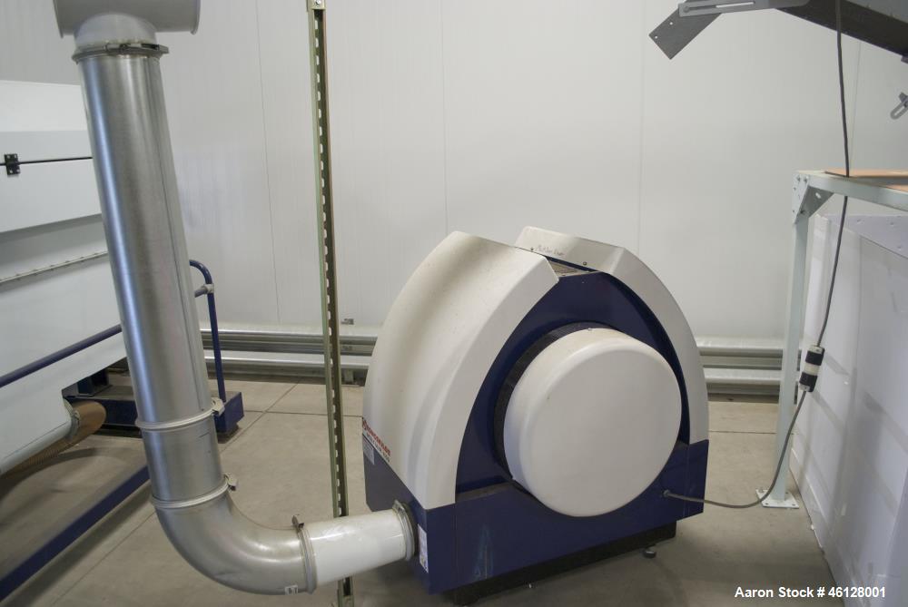 Used Kongskilde Multidicer, Model KM18, Paperboard Skeleton Frame Shredder. Includes: Infeed conveyors and control panels. Kongskilde Multiair 1100 (10 hp) blower 3 ph 460V. Kongskilde ITF160 inline ...