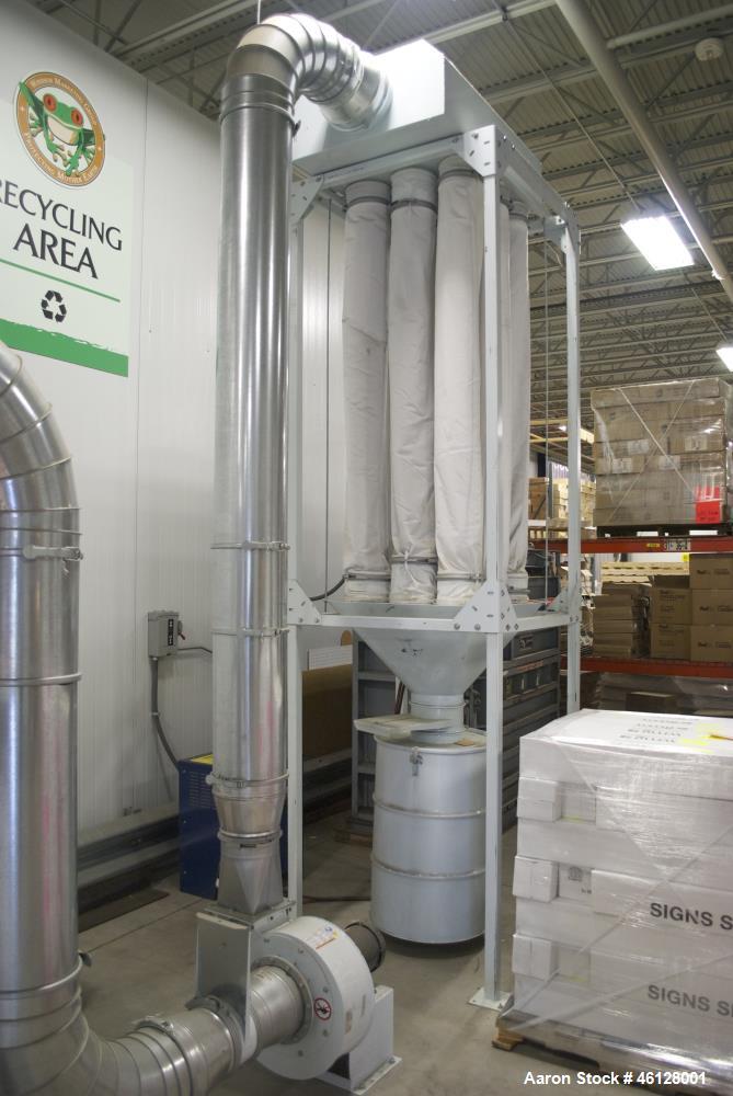 Used Kongskilde Multidicer, Model KM18, Paperboard Skeleton Frame Shredder. Includes: Infeed conveyors and control panels. Kongskilde Multiair 1100 (10 hp) blower 3 ph 460V. Kongskilde ITF160 inline ...