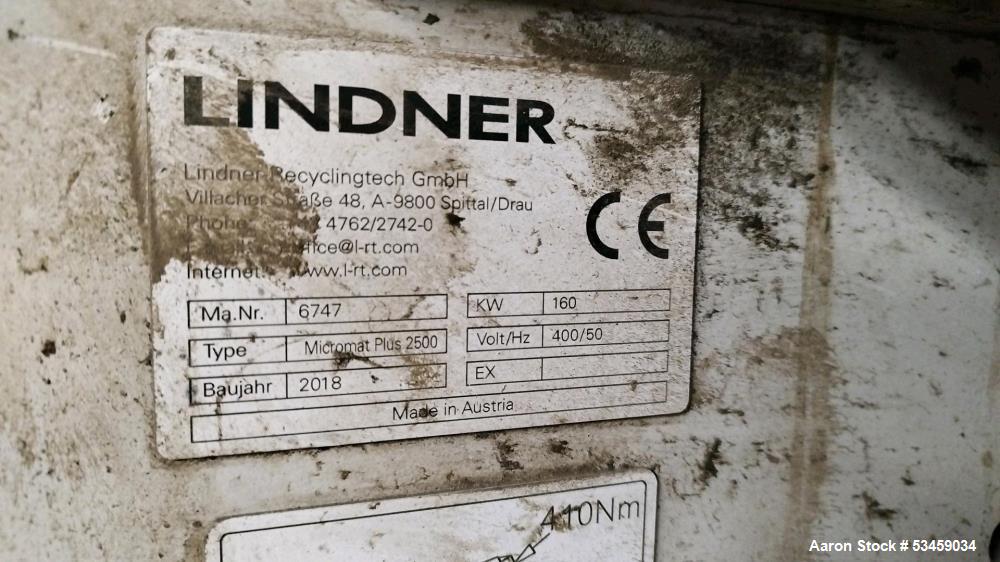 Used Lindner Micromat Plus 2500 Single Rotor Shredder System – Up to 8+ TPH Capacity with Granulator & Material Handling Equipment