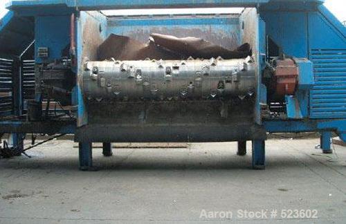 USED: Lindner single roll shredder, Saturn SS3000 V2, driven by 2 x 110 kW. Feeding chamber 114" x 86.6" (2900 x 2200mm), rotor 118" x25" (3000 x 637mm), 80 rpm. Dimensions: 8' x 24' (2450 x 7300 mm)...