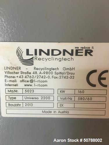 Used Lindner Single Shaft Shredder
