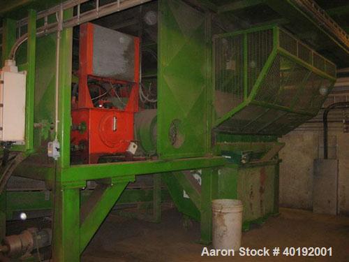 Used Used: Lindner Saturn 2500 Single Roll Shredder. Rotor diameter approximately 21.6" (550 mm), length 98" (2500 mm). Driven by 2 x 110 kw/150 hp. Used on plastics, films, wood and paper. Throughpu...