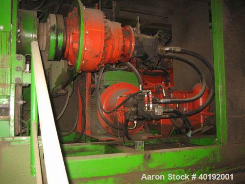Used Used: Lindner Saturn 2500 Single Roll Shredder. Rotor diameter approximately 21.6" (550 mm), length 98" (2500 mm). Driven by 2 x 110 kw/150 hp. Used on plastics, films, wood and paper. Throughpu...