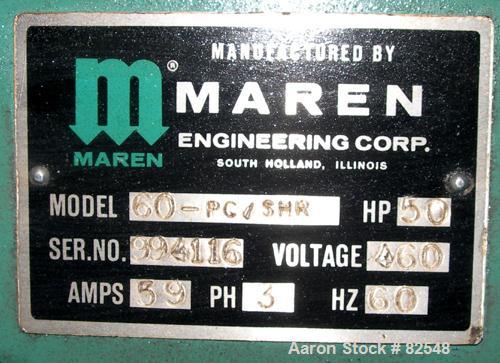 Used: Carbon Steel Maren pinch conveyor shredder, model 60-PC/SHR